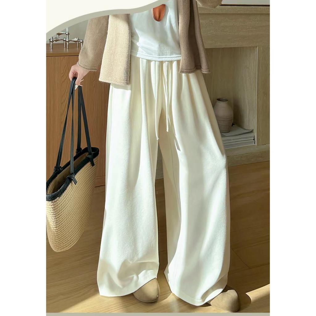 Women's High Waist Wide Leg Long Pants Relaxed Fit Soft Lounge Trousers Casual