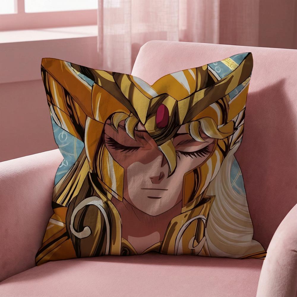 Saint Seiya Cushion Cover Multi-Scene Pillow Cover for Home & Car - Reversible, Soft & Durable for Daily Use