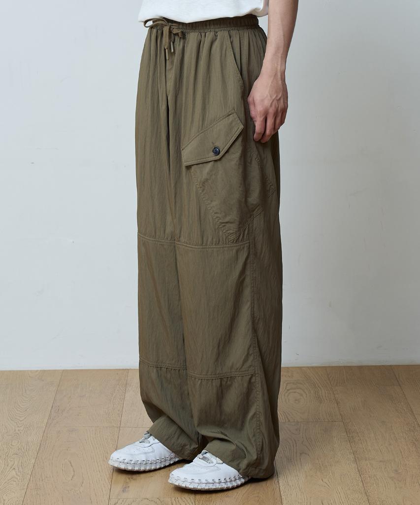 BALLUTE Shirring One Pocket Pants (Khaki Brown)