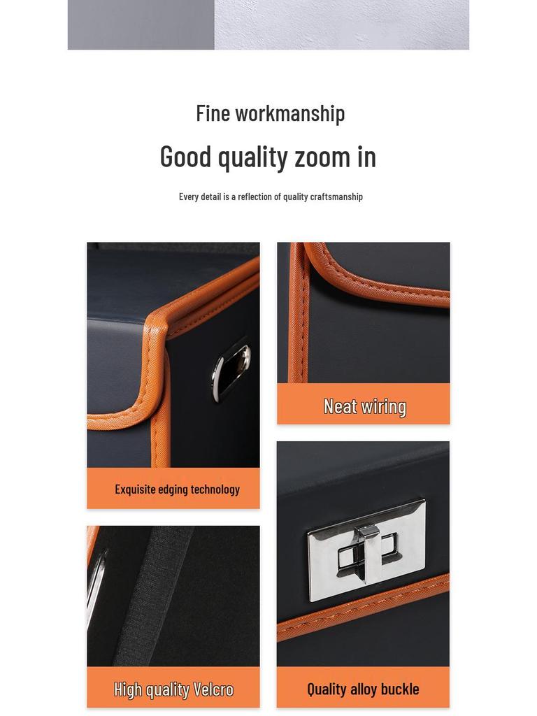 Foldable Car Trunk Organizer - Large Capacity Flip-Top Storage Box