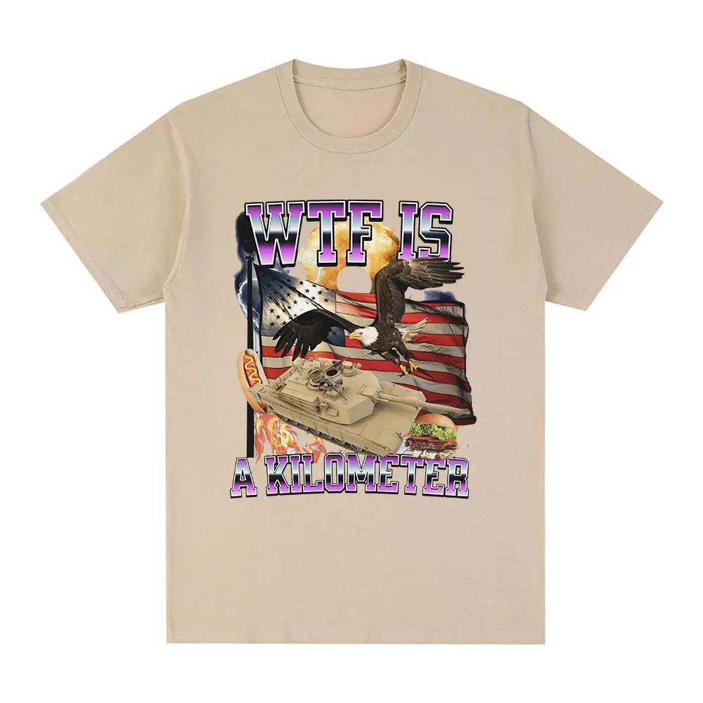 Wtf Is A Kilometer Meme Graphic T Shirt Men's Fashion Hip Hop T-shirt Summer Casual 100% Cotton Short Sleeve Oversized T Shirts