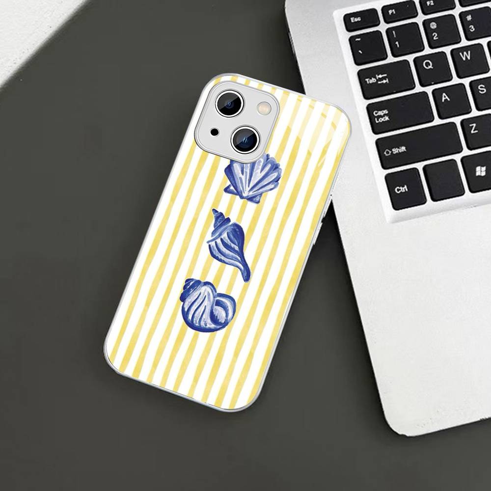 Cute Marine Life, Crabs, Lobsters Tempered Glass For Iphone 14 13 12 11 Pro Mini XS MAX 14Plus X XS XR Cover