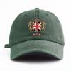 1pc UK Print Washed Baseball Cap for Adults,Minimalist Retro Style Casual Soft Adjustable Dad Hat, Perfect As Gift