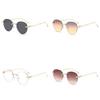 Classy Sunglasses Oval Metal Frame Lenses Uv  Summer Outdoor Protection Sun