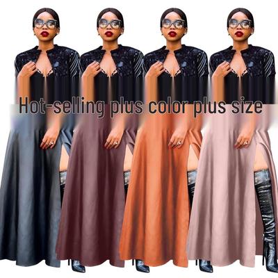 Sexy High Slit Irregular Leather Midi Skirt