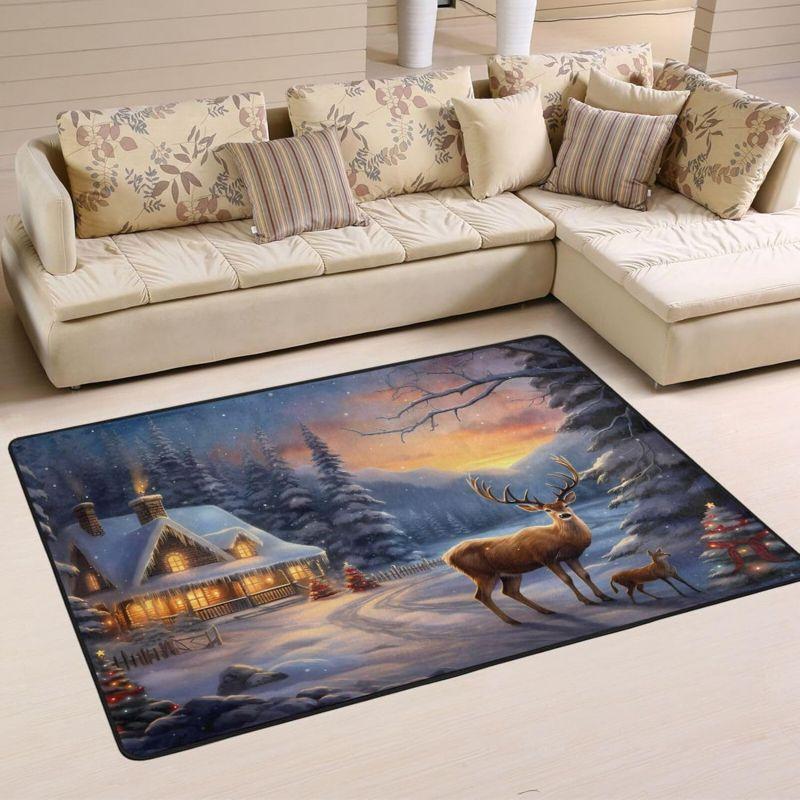 Christmas Carpet for Living Room Home Decoration Large Rugs Santa Claus Kids Room Children Bedroom Bedside Mats New Year Gifts