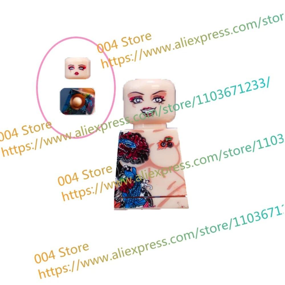 18+ Adult Building Block MOC Anime Action Figure Sexy Model Date Cartoon Swimwear Girl Hair Kit Ornament Toy Gift Collection F31