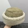 Autumn and Winter New Splicing Dome Two with Cotton Padded Curling Edge Melon Fur Hat Children's Warm Landlord Hat Pullover Hat