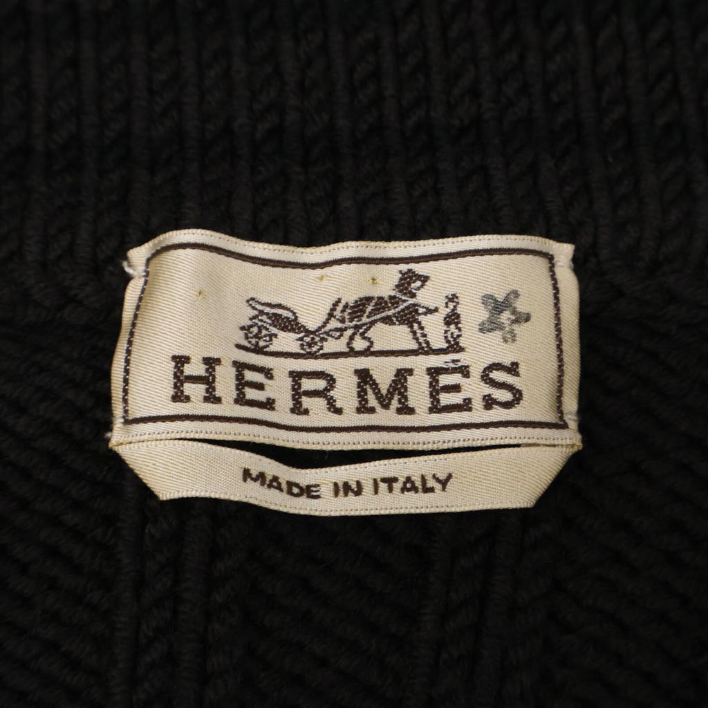 HERMES Wool zip-up knit Jacket XL Charcoal grayUsed