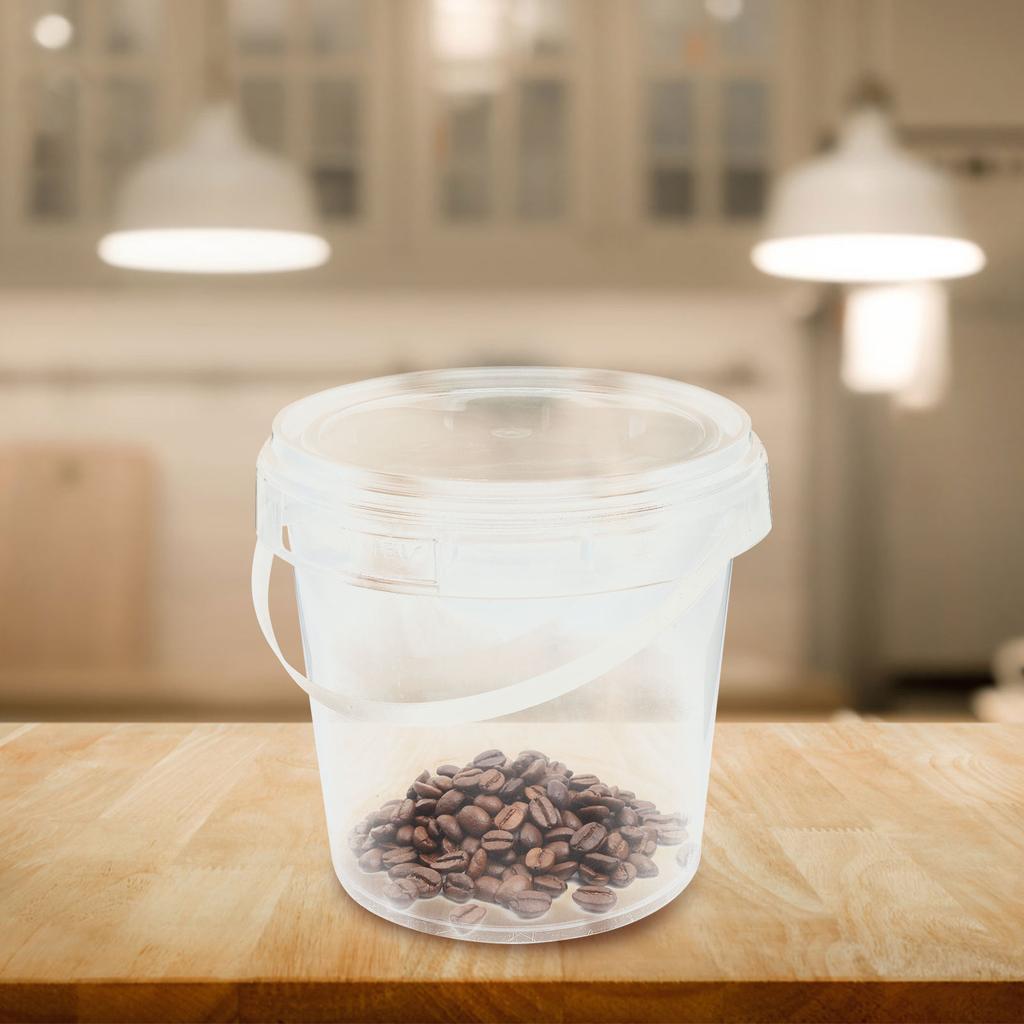 10pcs Plastic Storage Buckets Moisture Proof Round Containers Kitchen Canisters Lightweight Food Grade PP Jars Seal Lids
