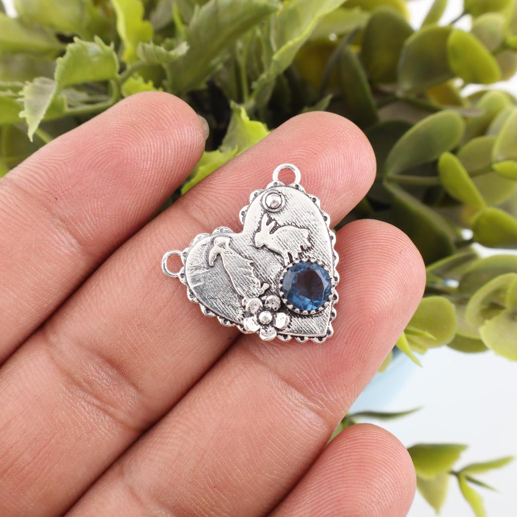 Pandantiv Topaz Albastru Londra, Bijuterii cu Piatră Prețioasă din Argint Sterling Solid 925, Pandantiv Făcut Manual, Pentru Ziua Recunoștinței