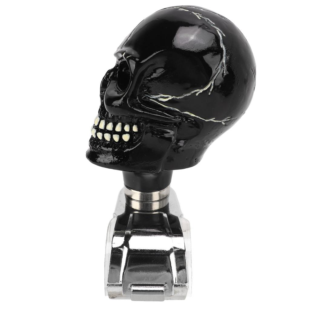 Skull Shape Steering Wheel Knob 3cm Diameter Resin Turn Knob Spinner Booster for Cars Trucks Tractors Boats Black