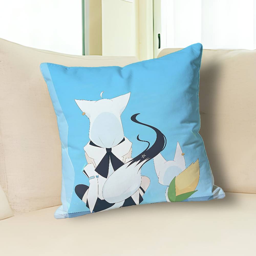 S-Shirakami Cute F-Fubuki Pillow Cases for Bedroom Living Room Sofa Home Decor Polyester Cushion Cover with Zipper