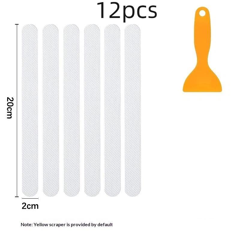 6/12/24Pcs Anti-Slip Shower Stickers For Bathtub Shower Floor Safety Strips With Scraper Ideal For Families Kids Adults Seniors
