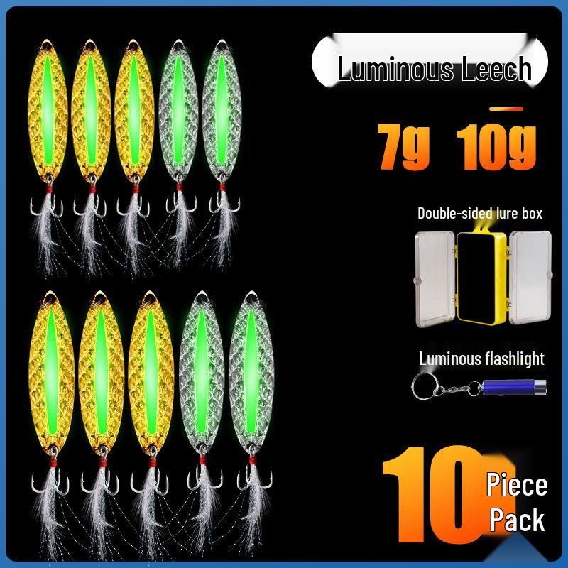 Sequin Long Cast Leech Iron Plate Vib Micro Lure for Freshwater Mandarin Fish & Aspius