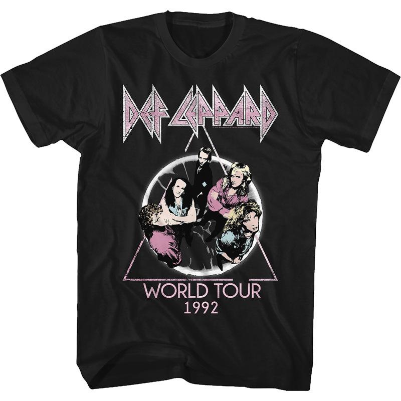 Def Leppard ADRENALIZE 1992 World Tour T-shirt Let's Get Rock Men Women Oversized Short Sleeve Streetwear Hip Hop Female Male Clothing