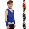 Costum Patinaj Artistic Gheață Băieți Guler Înalt Mânecă Lungă Strălucitor Strass Top