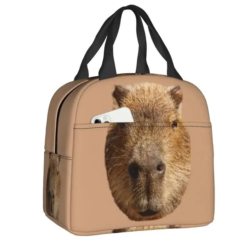 Capy Capybara Insulated Lunch Tote Bag for Women Cute Portable Warm Cooler Thermal   School Picnic Food Container