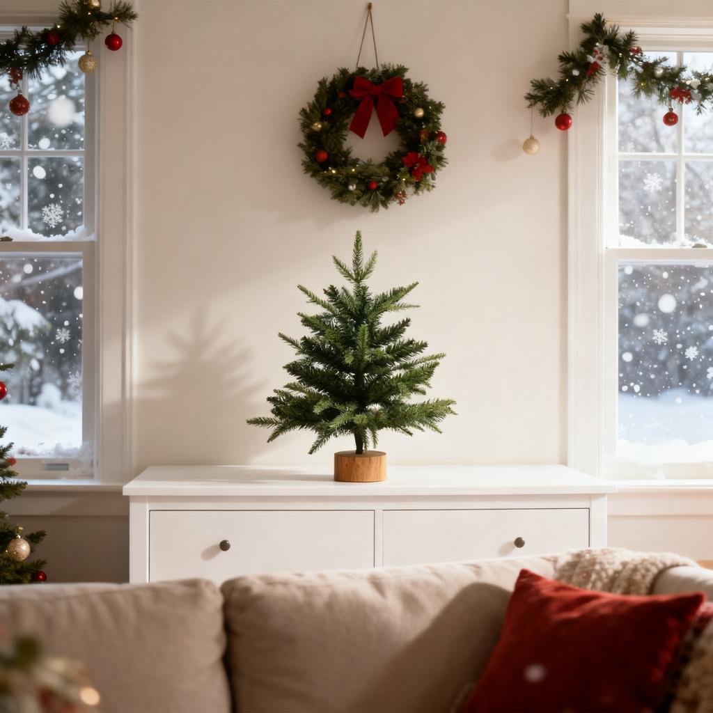 Tabletop Christmas Tree Artificial  Realistic Xmas Tree For Desk Home Christmas Decorations