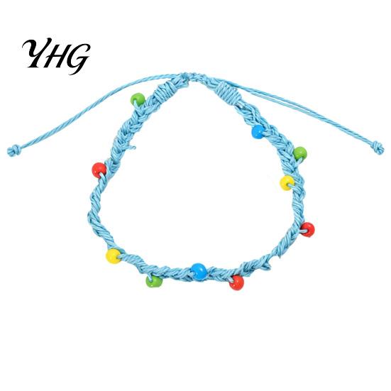 Adjustable Knot Bracelets for Girls Handmade Braided Bracelet Women, Bohemian Woven Wrist Rope Durable Cord Daily Wear with Colorful Rice Beads,