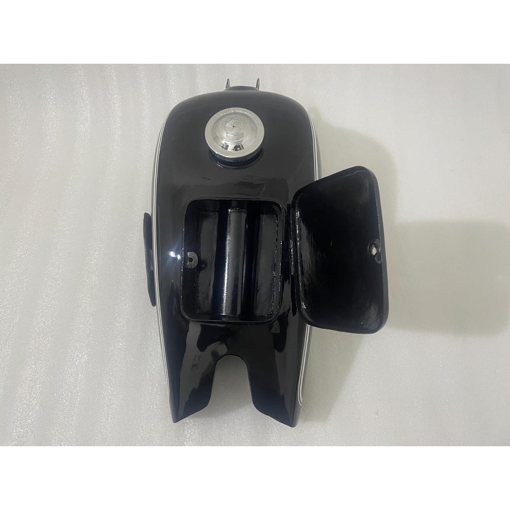 BMW R71 Black Painted Aluminium Petrol Tank With Knee Pad Plates & Cap |Fit For