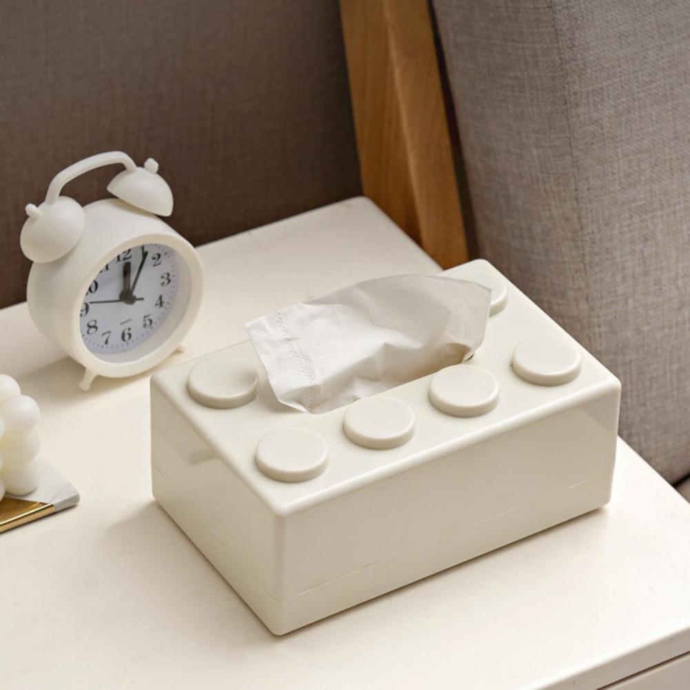 Creative Building Block Facial Tissue Dispenser Cute Tissue Case Tissue Storage Box for Livingroom Bedroom Bathroom Home Office