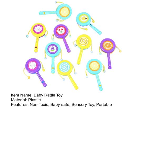 10Pcs Baby Rattle Toy Infants Hand Rattle Sensory Toy Spin Drum Shake And Rattle Toy for Newborns Early Education Sensory Development