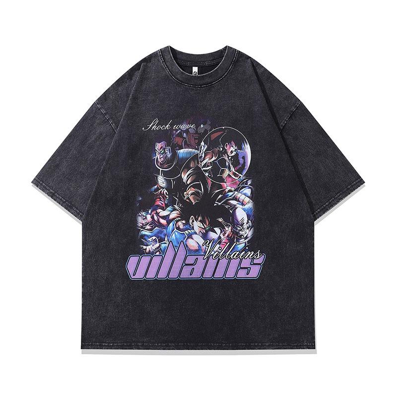 Harajuku Street Tide Brand Washed Old Short-Sleeved Couple T-Shirt Men And Women Hiphop Lazy Wind Half-Sleeved Base
