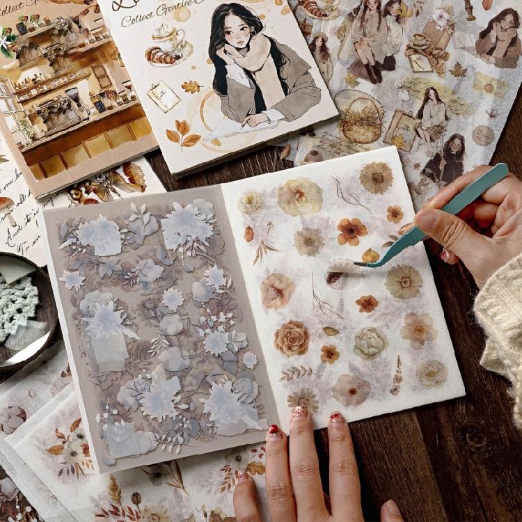 Photocard Scrapbooking Sticker Adhesive Cartoon Sticker Book for Photocards Journal Decoration