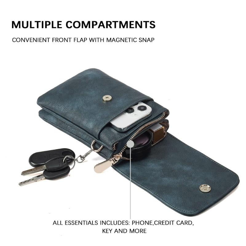 Stylish Phone Case Lightweight PU Leather Card Holder With Phone Slot Compact Crossbody Bag For Daily Use