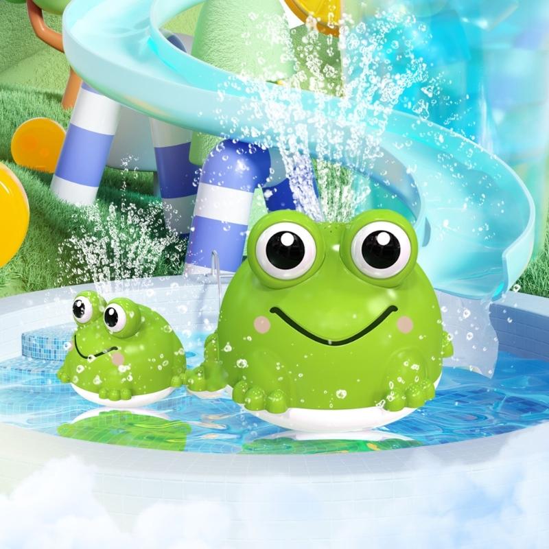 Lovely Cartoon LED Frogs Baby Bath Toy with Automatic Water Sprayer And Dynamic Light Great For Toddler Water Playing