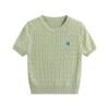 Neuer Sommer Damen Slim und Schlankmachender, Vielseitiger Einfarbiger Pullover, Geflochtener Retro Kurzer Strickpullover, T-Shirt Top
