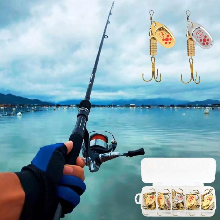 10Pcs Sequins Artificial Baits with Tackle Box Sequins Crankbait Spoon Baits Fishing Spinner Hard Baits Easy to Use