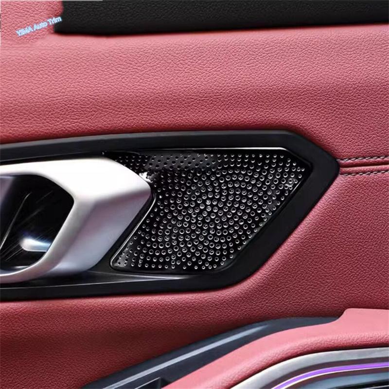 Stainless Steel Car Inner Handle Bowl Audio Tweeter Speaker Loudspeaker Cover Trim Accessories For BMW 3 Series G20  - 2024