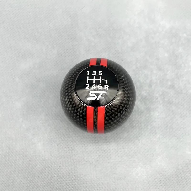 

New 6 Speed Racing ST Real Carbon Fiber Gear Shift Knob For Ford Focus ST RS Fiesta ST ST logo RR