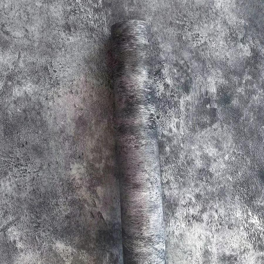Retro Industrial Style Gray Wallpaper Bedroom Dining Room Background Wall Decoration Material PVC Self-adhesive Paper Wallpaper