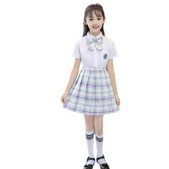 Disfraz de Coro Infantil: Camisa de Manga Corta y Falda de Cuadros de Junio de 2025 para Recital de Poesía y Vestimenta Escénica de Jardín de Infancia