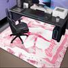 1PC Custom Name Pink Ribbon Ballet Dance Theme Floor Mat Ideal for Living Room, Game Rooms, Office, Bedroom,Floor Mat Playful Design