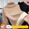 Women Thermal Underwear Winter Half High Collar Bottom Shirt Solid Semi High Collar Long Sleeve Basic T-Shirt Heating Pullovers