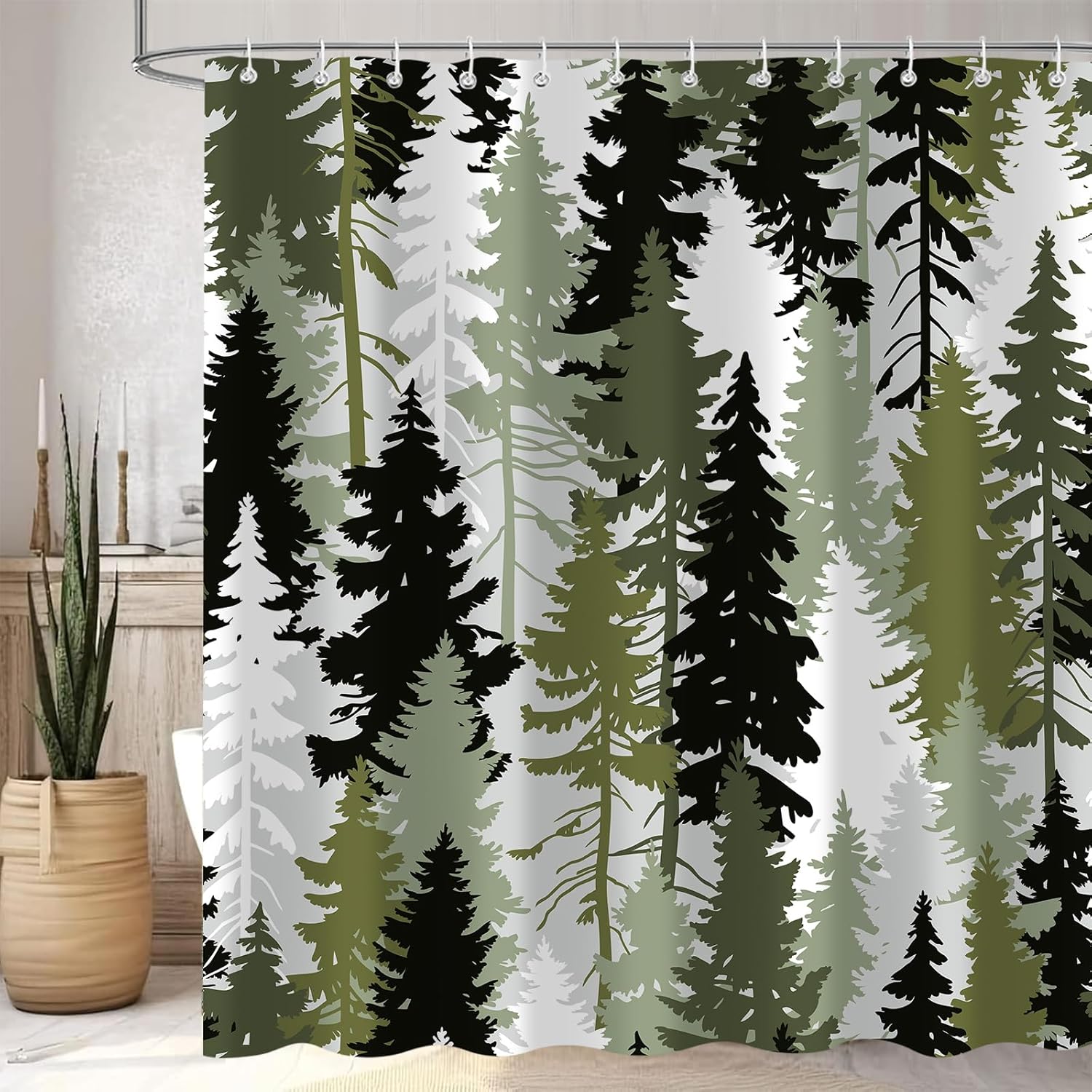

American Saguaros Shower Curtain, Western Landscape Sunset Desert Cactus Bathroom Curtains, Natural Scene Waterproof Polyester W60H190(CM)-1 Pcs