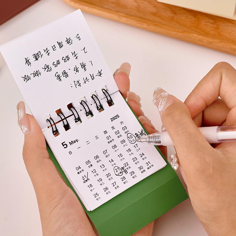 2025 Desk Calendar Kawaii Mini Calendar To Do List Daily Monthly Yearly Planner Time Manegement Desk Decorations Office Supplies