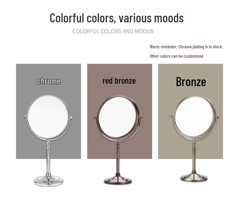 Double-Sided HD Vanity Mirror for Home Use - Fashionable Tabletop Beauty Mirror for Girls' Bathroom