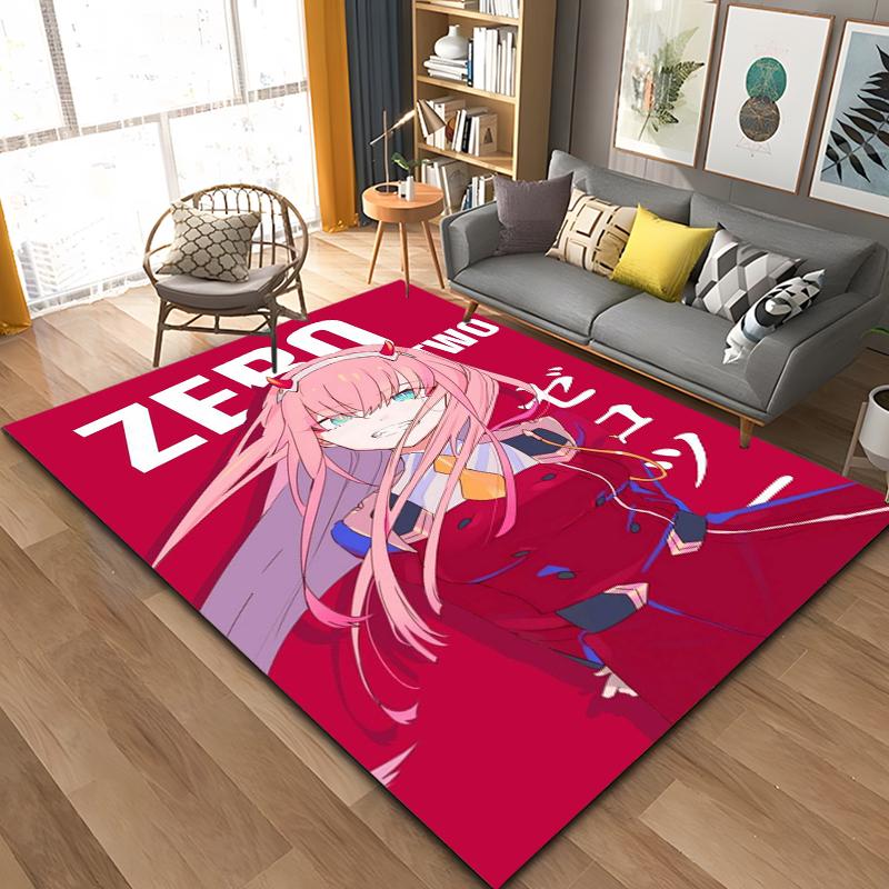 Anime Zero-Two DARLING In The FRANXX Area Rug,Carpet Rug for Living Room Bedroom Sofa Doormat Decoration, Kid Non-slip Floor Mat