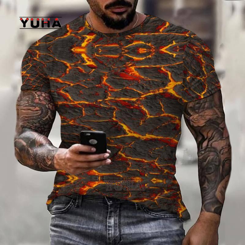 

Мужская футболка Magma Smash Lightning Thunder Летняя модная майка Повседневная мужская футболка с абстрактным 3D-принтом и коротким рукавом 5XL