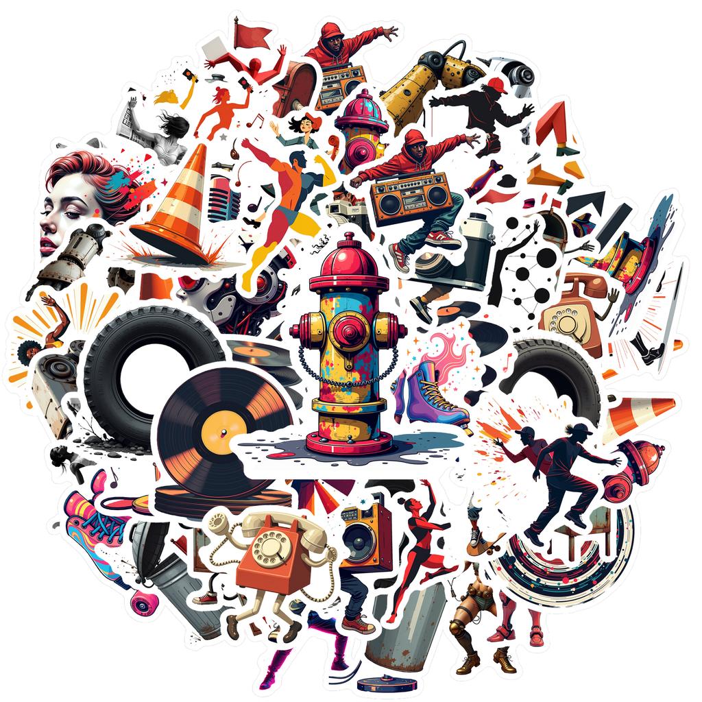 35pcs-100pcs Decals  Waterproof Music Stickers Robot Stickers Vinyl Stickers for Instruments Stationery Phones