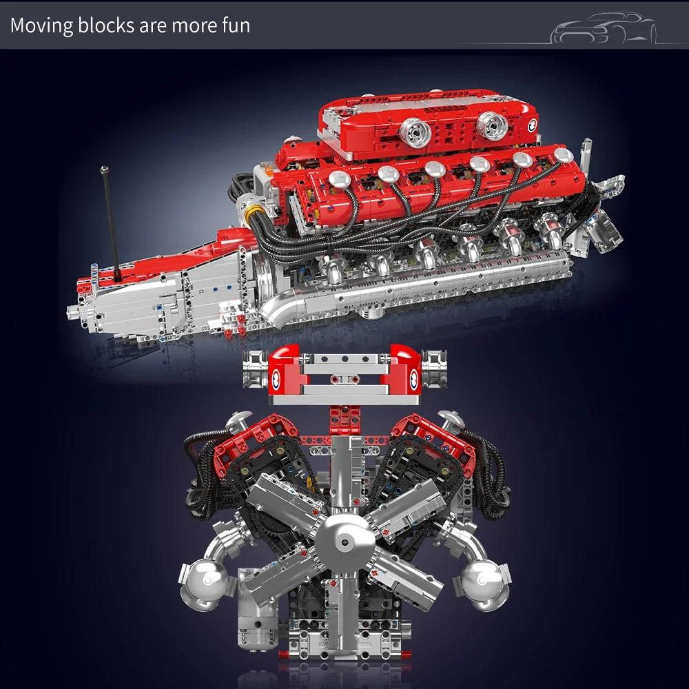 MOULD KING 10169 V12 Engine Model Building Block Kit Sports Car 3472PCS Motor Drive Puzzle Block Assembly Toys Christmas Gifts