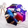 1pc Anime Character Soccer Star Automatic Opening/Closing Outdoor Umbrella - Portable 3-Fold Design with Iron Frame, Perfect for Outdoor Enthusia