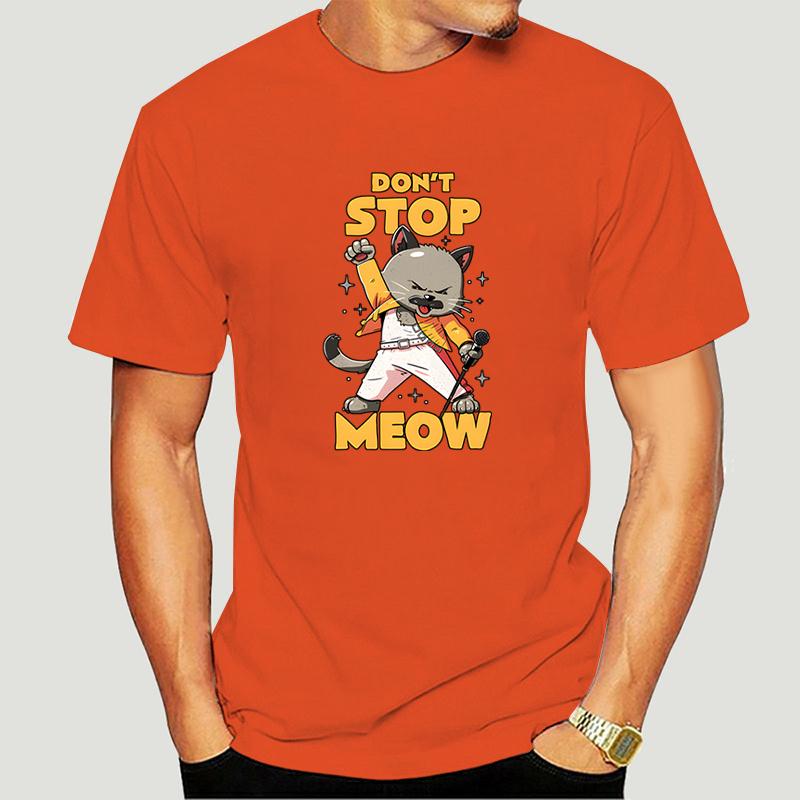 Lustiges Grafik-T-Shirt DON'T STOP MEOW Herren T-Shirt Druck Rap Rock Katze Kurze Ärmel Hip Hop Streetstyle Niedlich Cool Herren T-Shirts