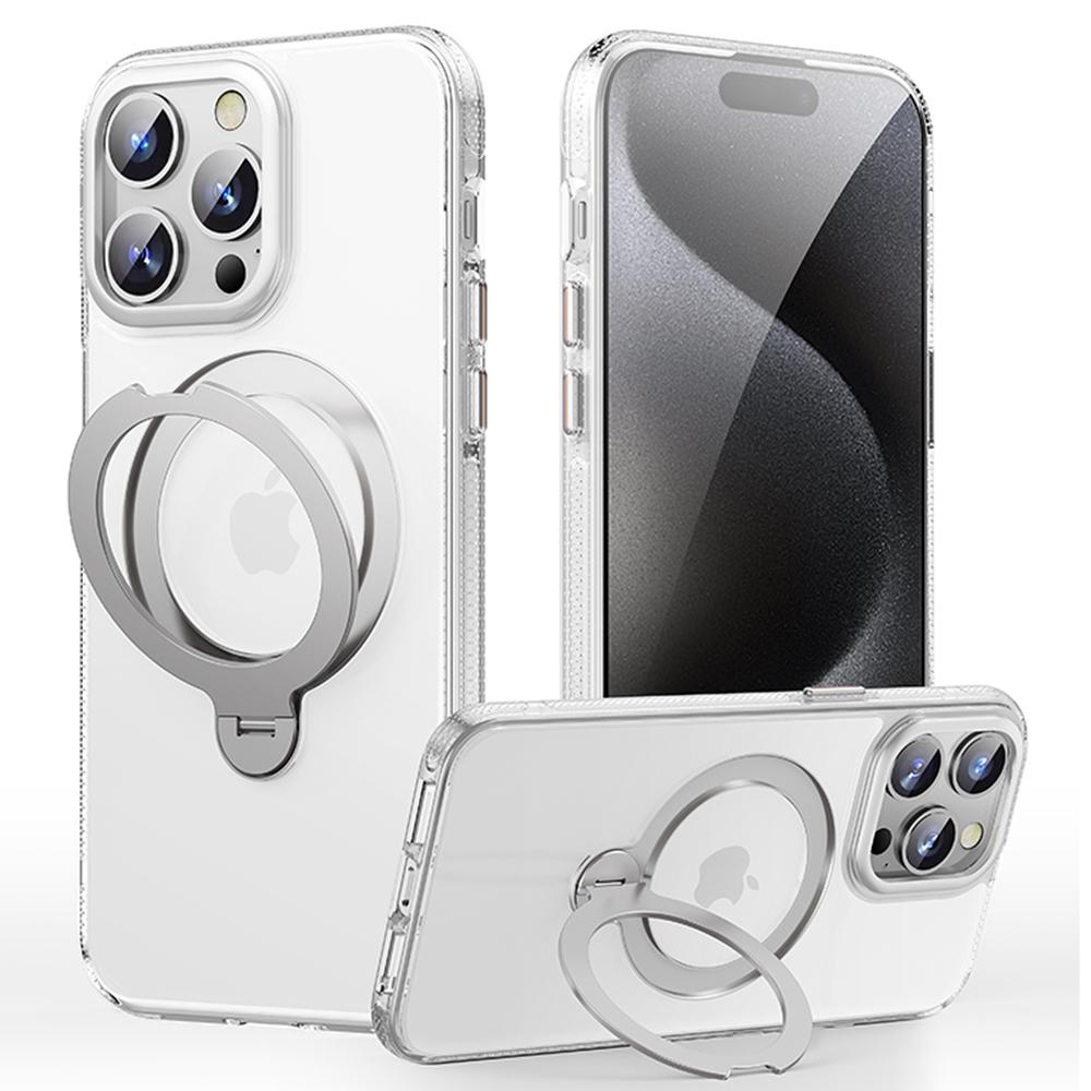 

For iPhone 14 Pro Max Case Compatible with MagSafe Drop Proof TPU PC Kickstand Phone Cover Transparent