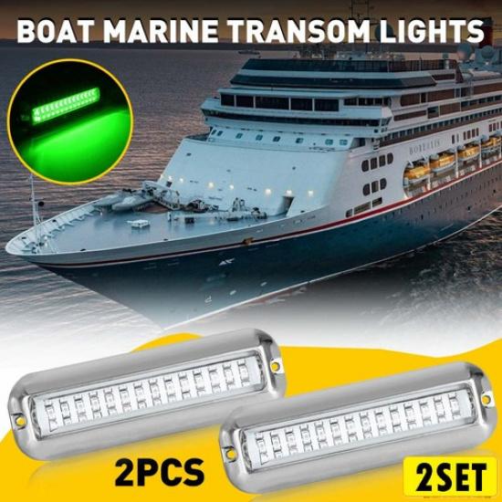 42LED Underwater Boat For MARINE Transom Light 316 Steel Stainless Pontoon Green